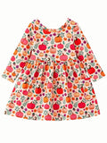 Pink Pumpkin Fall Girls Dress with Pockets