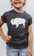 Western Floral Buffalo Wilderness Kids Graphic Tee