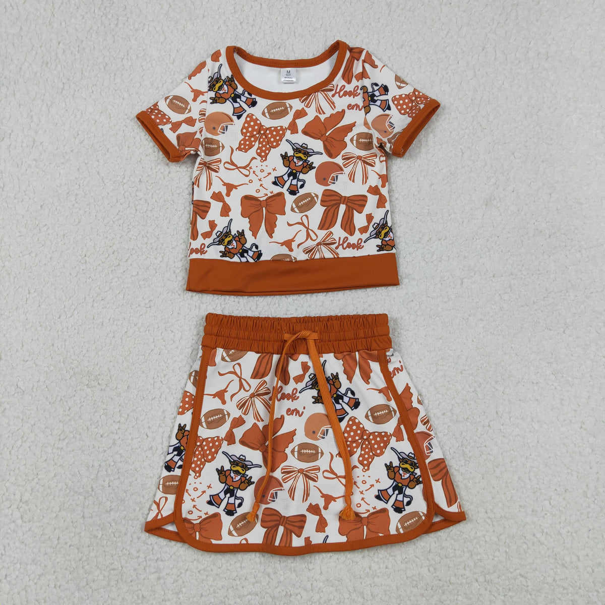 Girls Texas Shirts Skorts Bows Yoga Active Clothes Sets