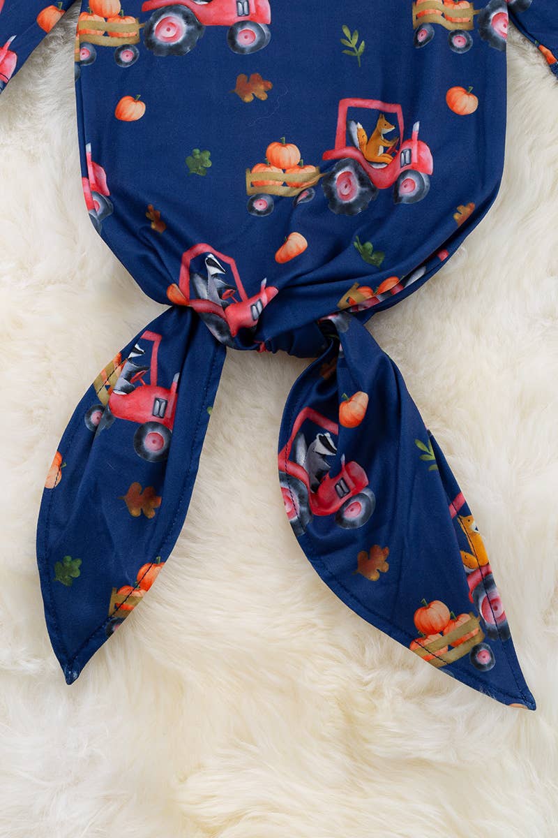 FALL IN THE FARM PRINTED INFANT GOWN. ONE SIZE