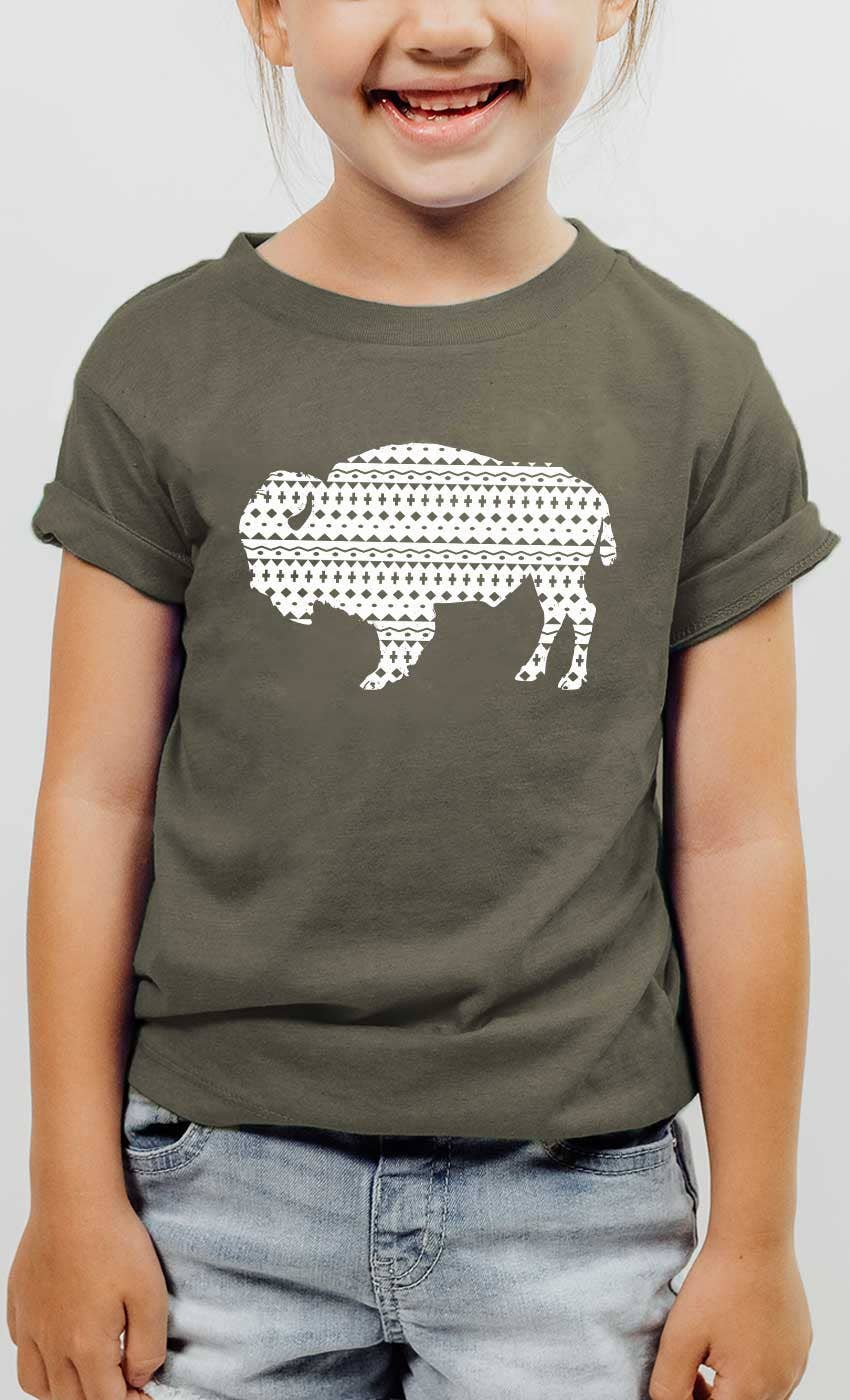 Aztec Buffalo Western Kids Graphic Tee