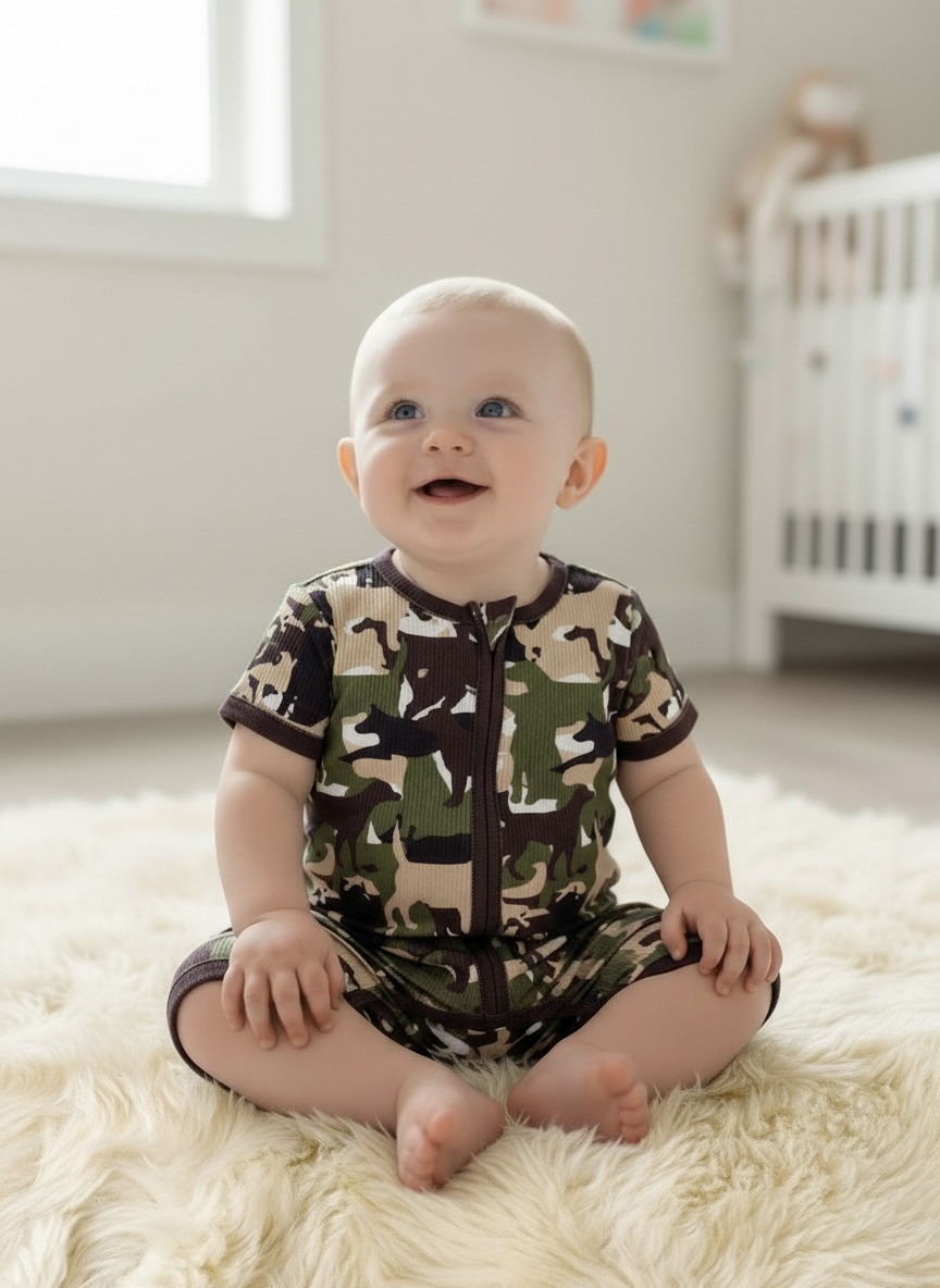 Camouflage Printed Baby Romper