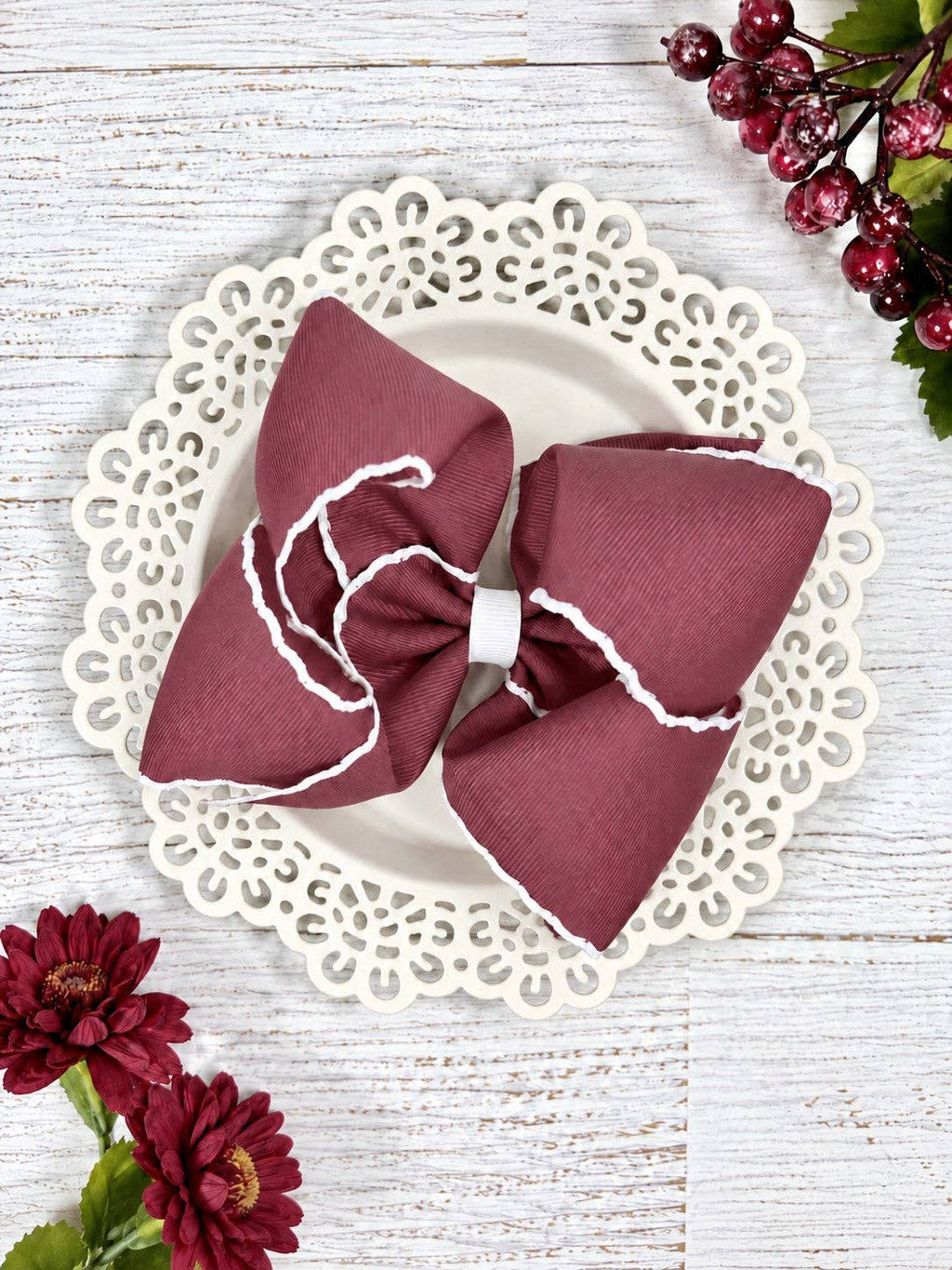 5" Classic Moonstitch Boutique Bows Girls Hair Accessories | Clip or Headband