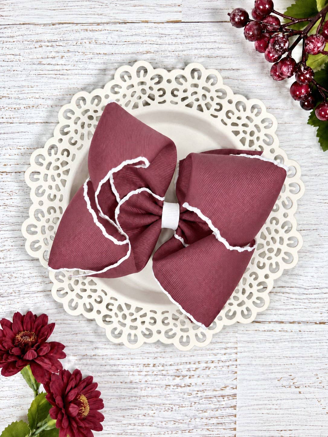 5" Classic Moonstitch Boutique Bows Girls Hair Accessories | Clip or Headband